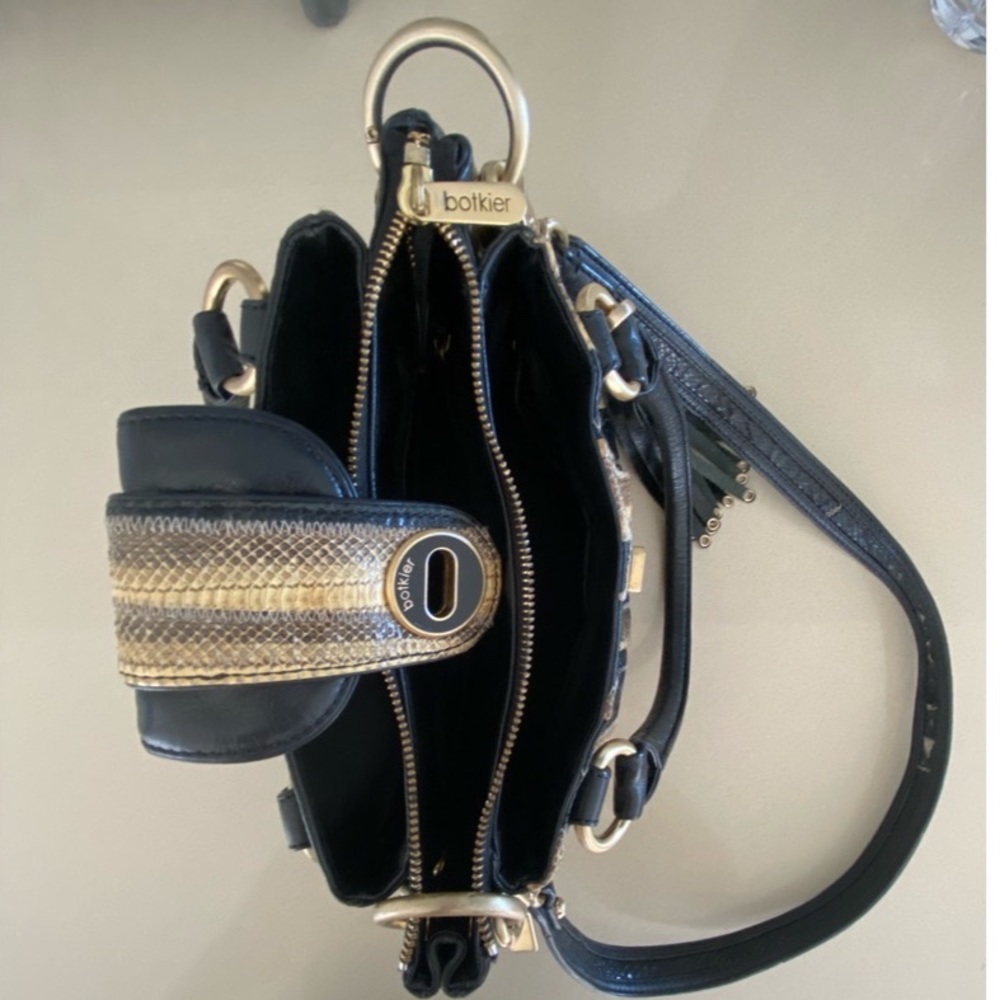 Botkier Black and Snakeskin Leather Handbag - Picture 6 of 8